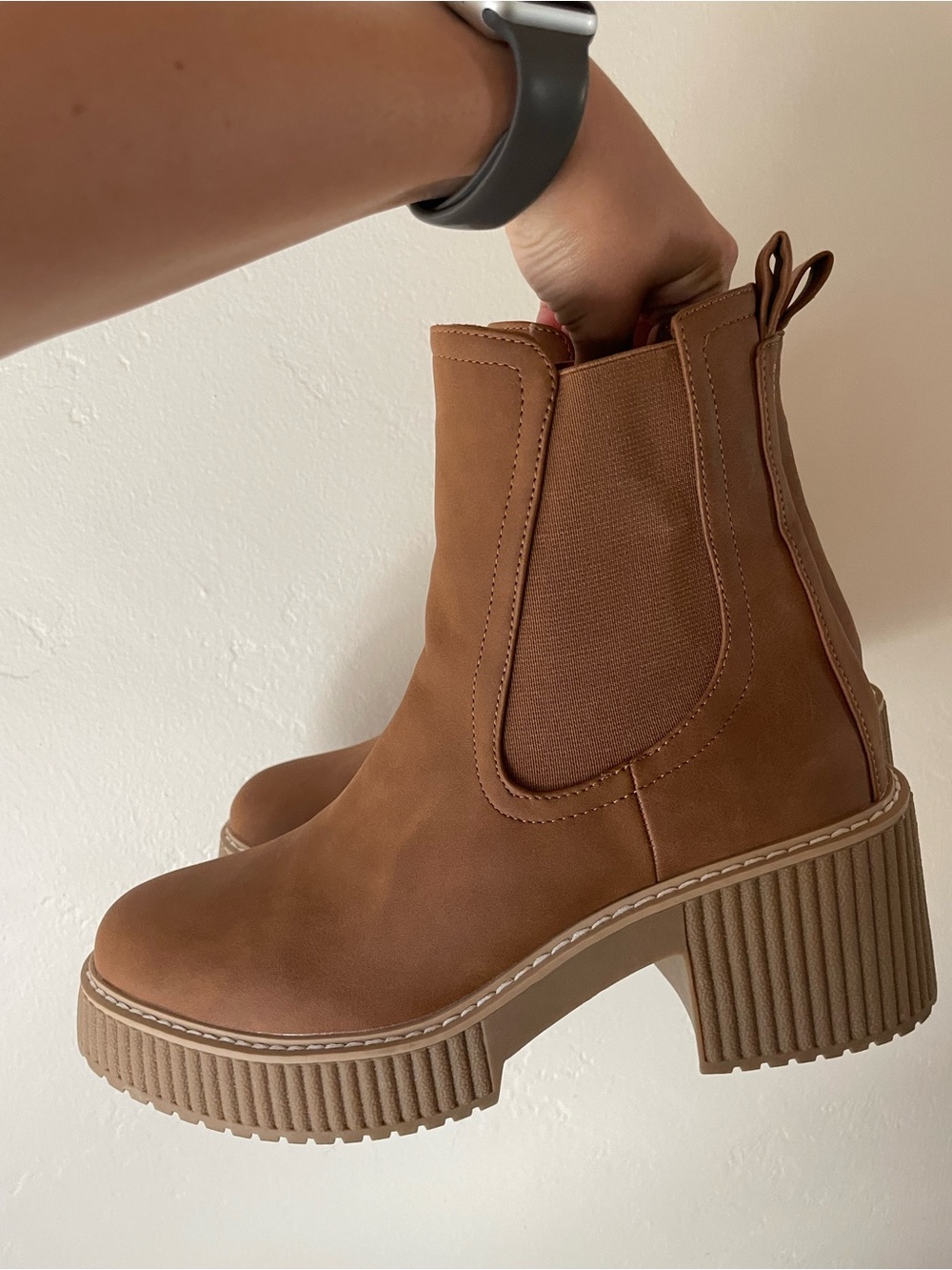 DV by Dolce Vita Brown Chunky Heeled Chelsea Boots